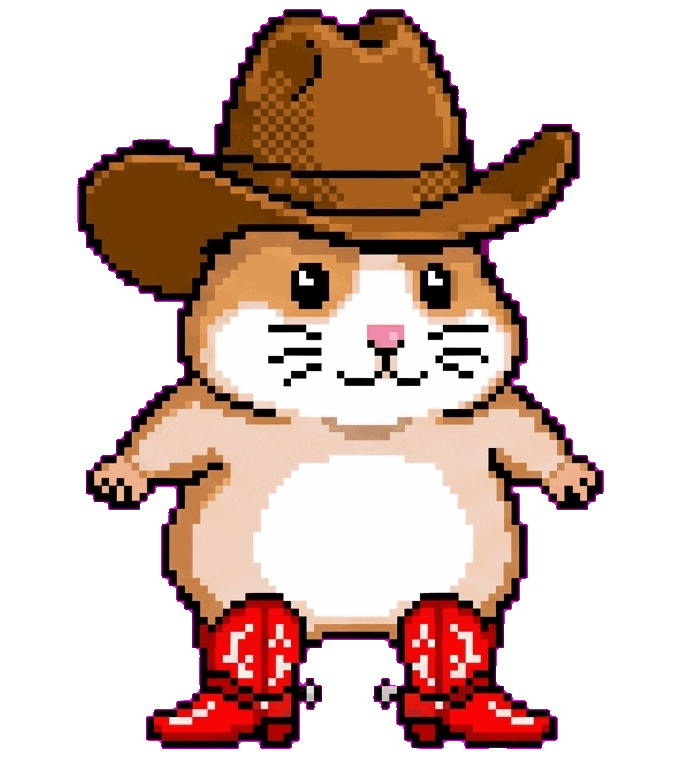 A hamster in a brown cowboy hat and red boots doing a line dance A hamster in a brown cowboy hat and red boots doing a line dance
